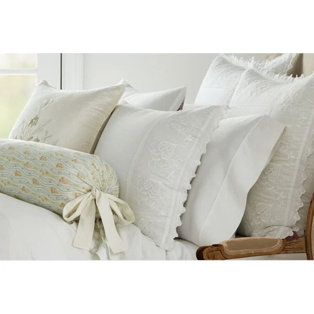 Wamsutta Vintage Lantier Embroidery 3 Pc QUEEN Duvet Set 2 Shams White